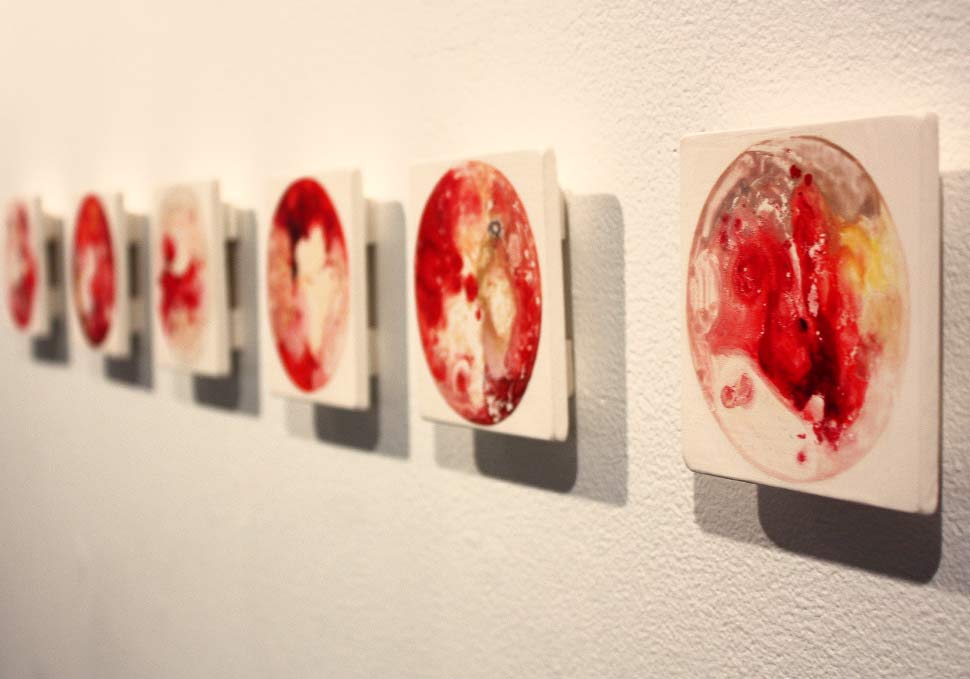 Art, detail of abstract paintings by Maya Walker
