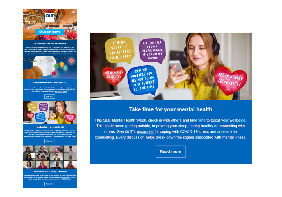 Communication, Mental Health Week EDM message