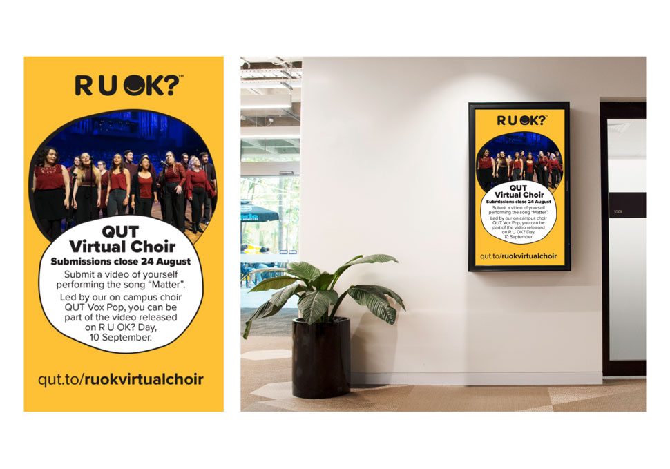 Communication, R U OK? Day digital signage