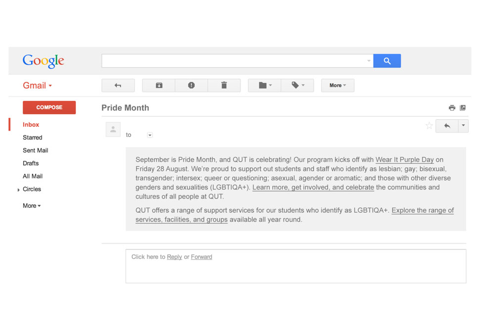 Communication, Wear It Purple Day email message