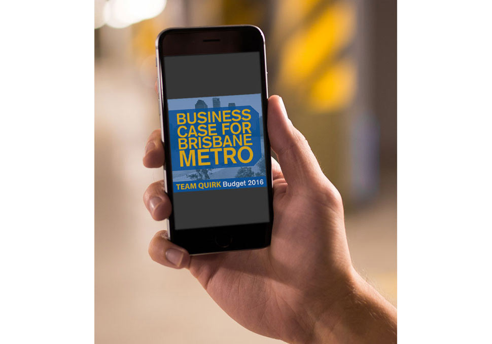 Graphic design, Brisbane City Council Budget 2016 shareable on iPhone by Maya Walker