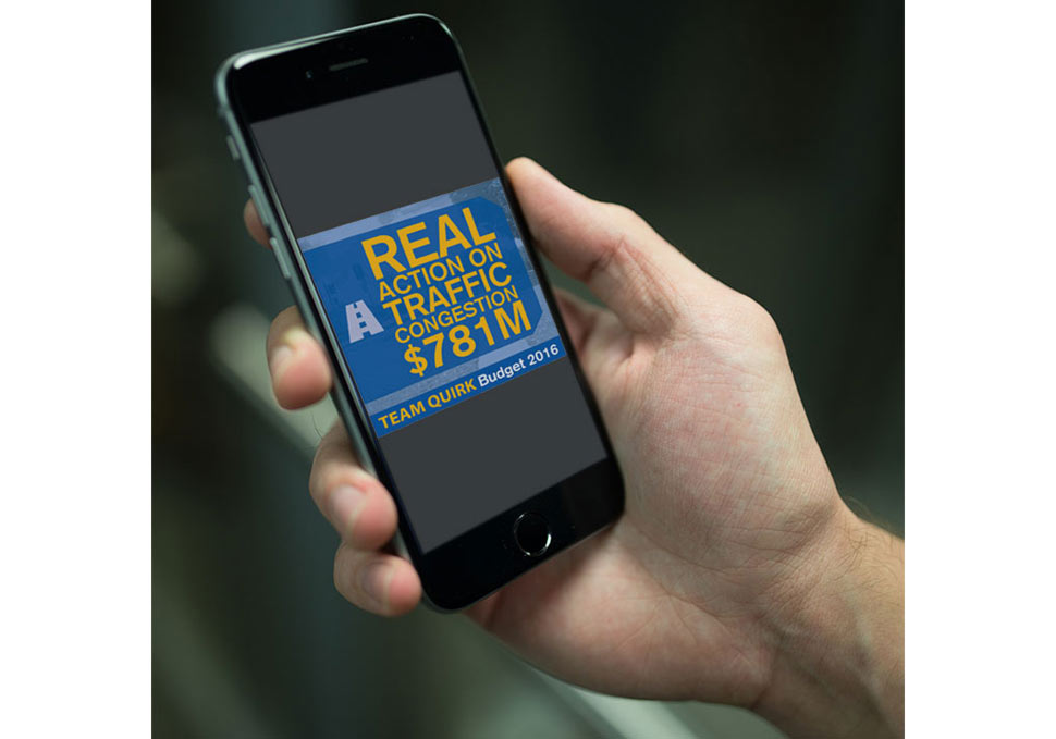 Graphic design, Brisbane City Council Budget 2016 shareable on iPhone by Maya Walker