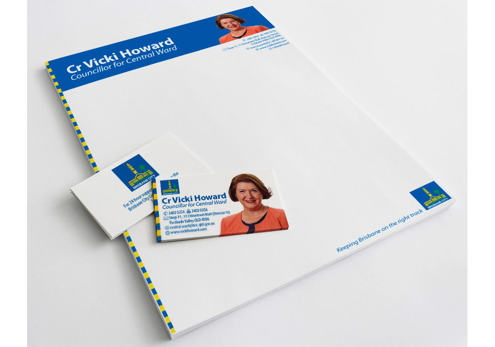 Graphic design, Council A4 letterhead for Cr Vicki Howard by Maya Walker