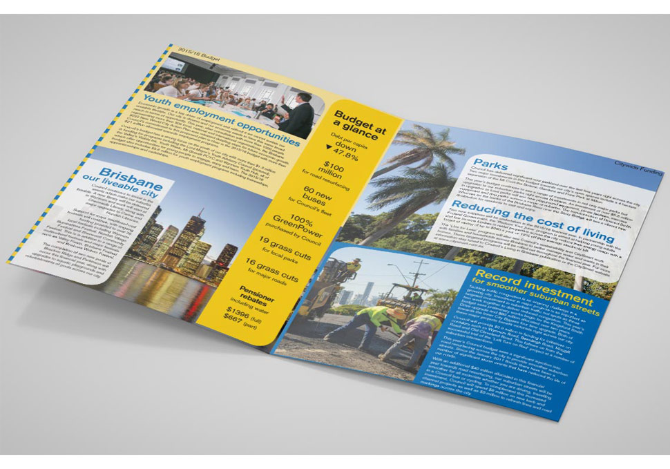 Graphic design, Council A3 newsletter by Maya Walker