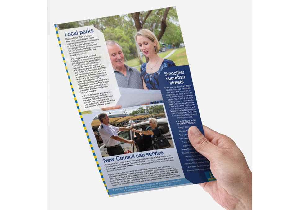 Graphic design, Council A4 newsletter by Maya Walker