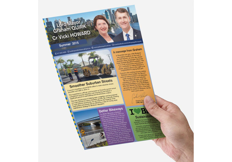 Graphic design, Council A4 Summer newsletter by Maya Walker