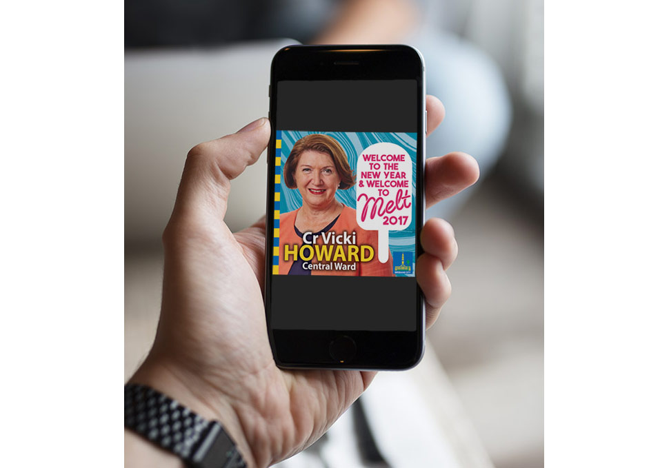 Graphic design, Council shareable on iPhone for Melt 2017 by Maya Walker