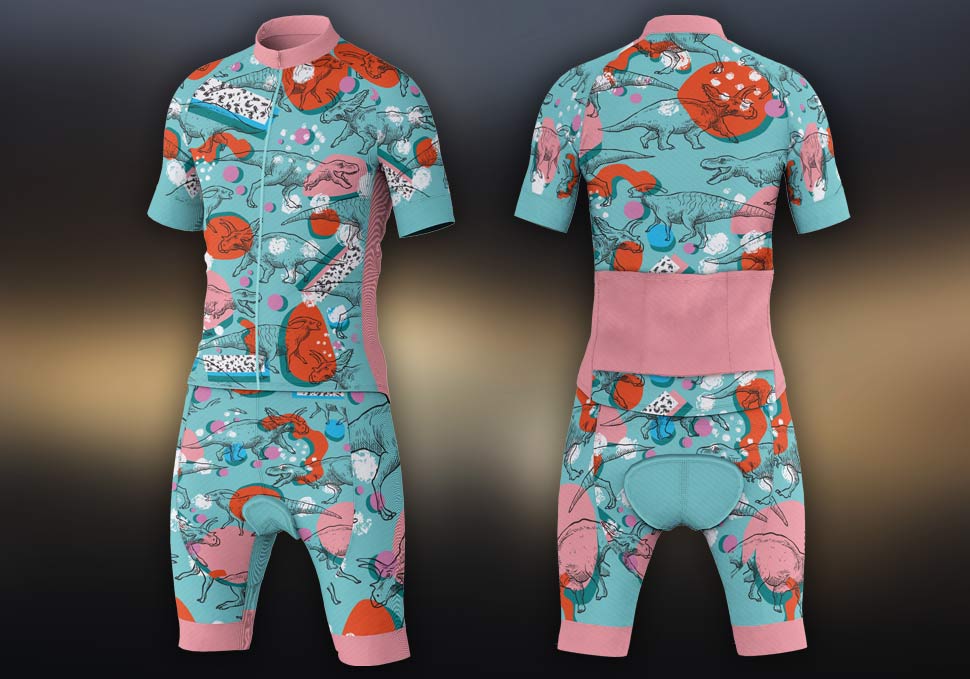 Graphic design, custom cycling kit by Maya Walker