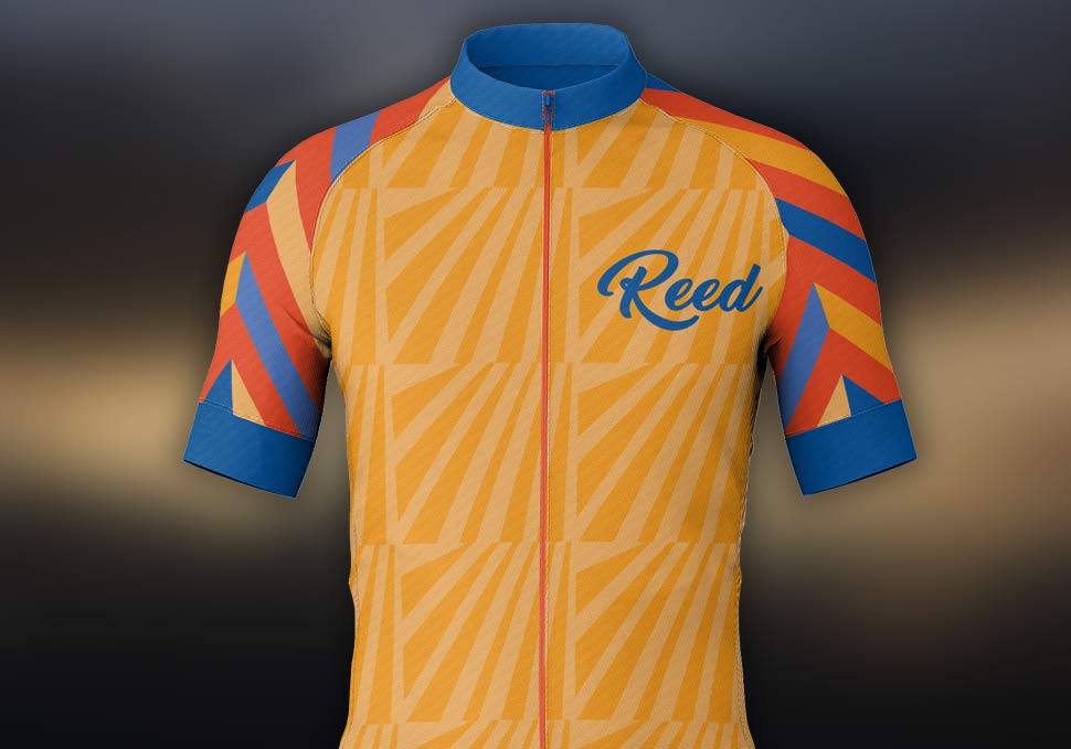 Graphic design, custom cycling kit by Maya Walker