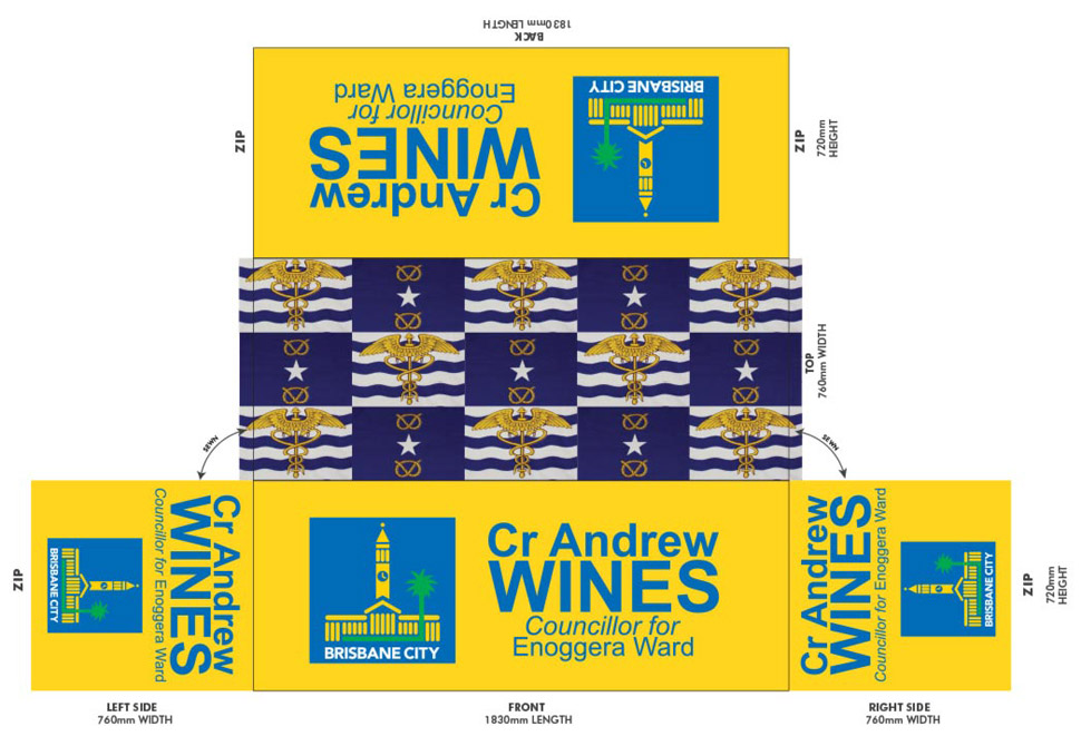 Graphic design, Brisbane City Council tablecloth design by Maya Walker