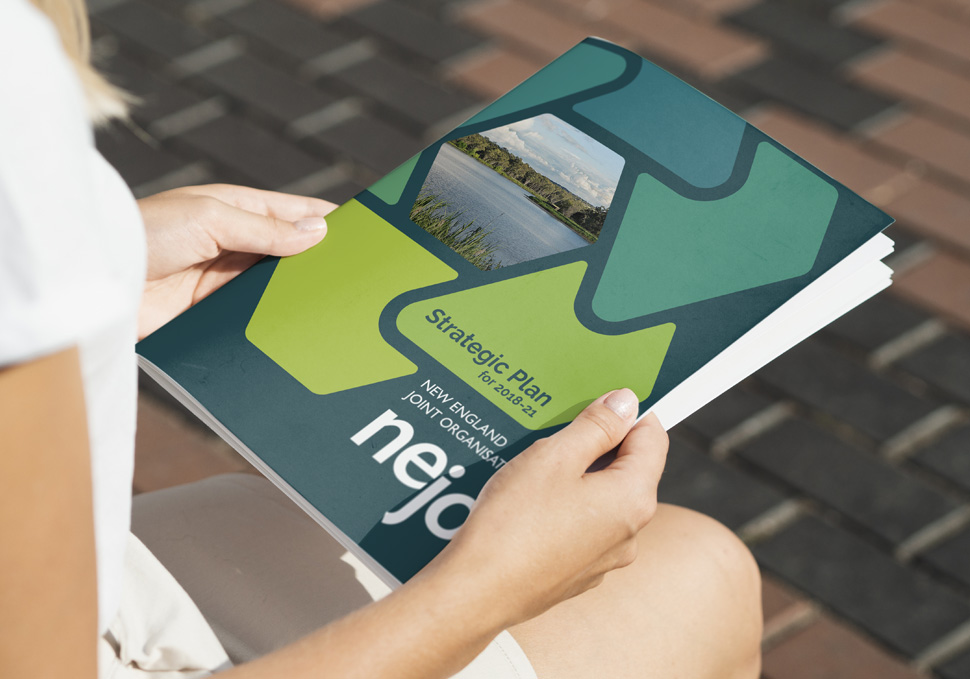 Graphic design, New England Joint Organisation Strategic Plan 2018-21 by Maya Walker