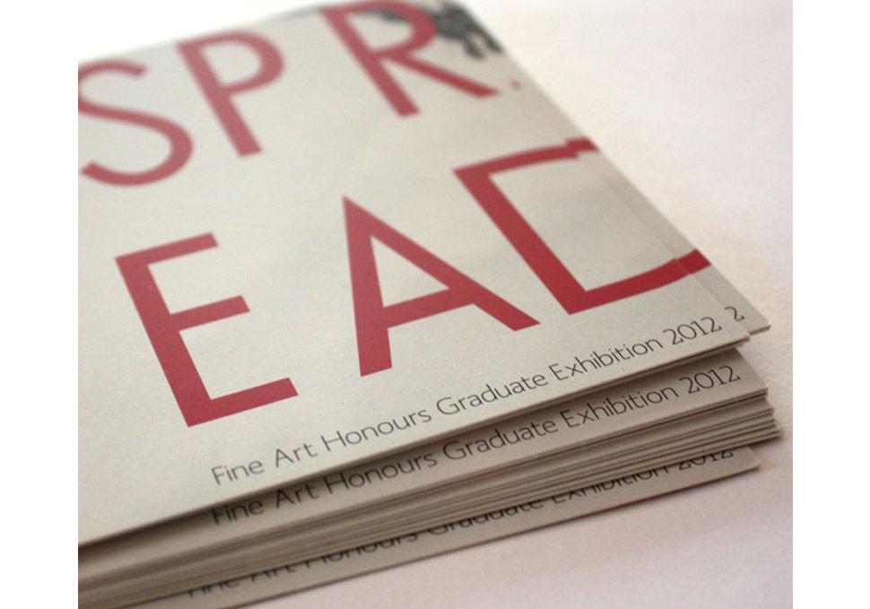 Graphic design, detail of DL print invitation to QCA Graduate Exhibition 2012 by Maya Walker