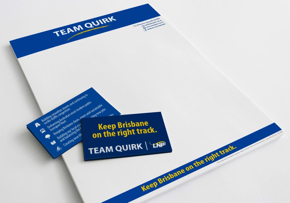 Graphic design, Lord Mayor Graham Quirk letterhead and business card by Maya Walker