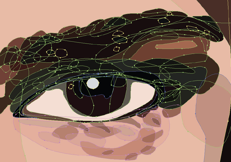 Graphic design, detail active view of vector illustration by Maya Walker