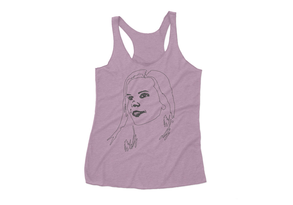 Graphic design, Custom portrait on t-shirt by Maya Walker